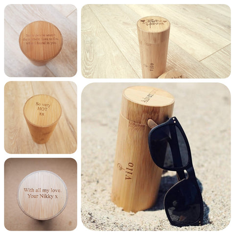 Personalised Sunglasses Bamboo Eco Friendly Engraved Name or Message |  Always Personal